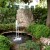 Fountain and rocks in front garden