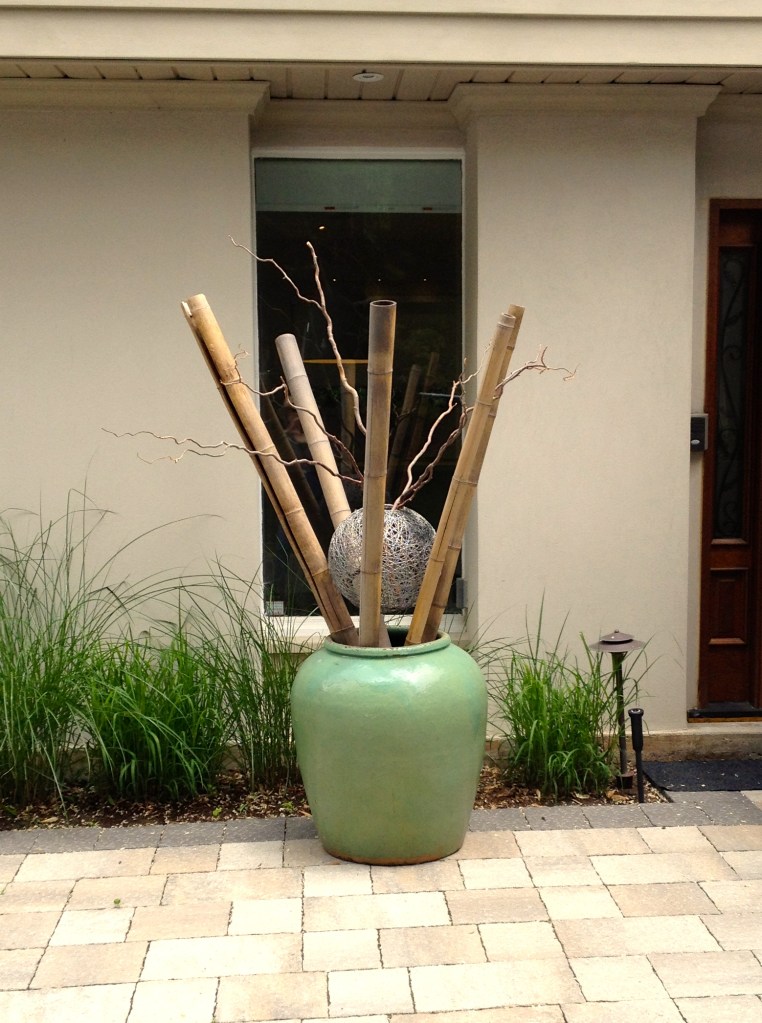 Bamboo lengths and ornamental sphere