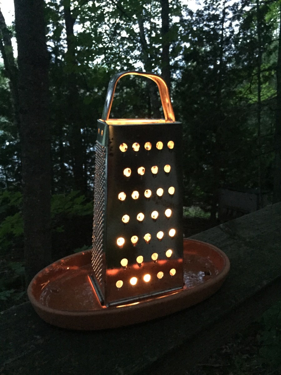 Cheese grater votive