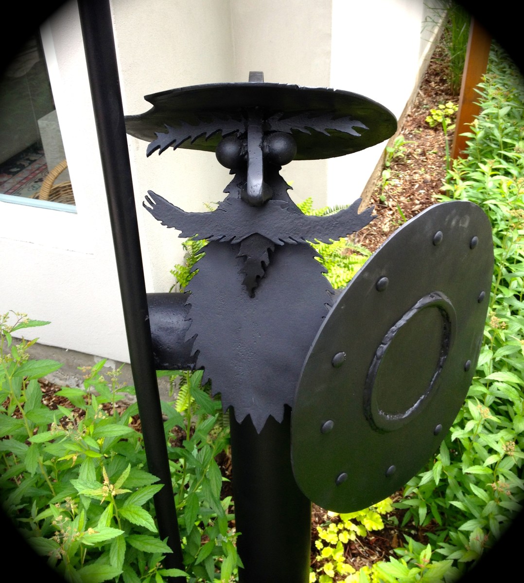 Black metal sculpture