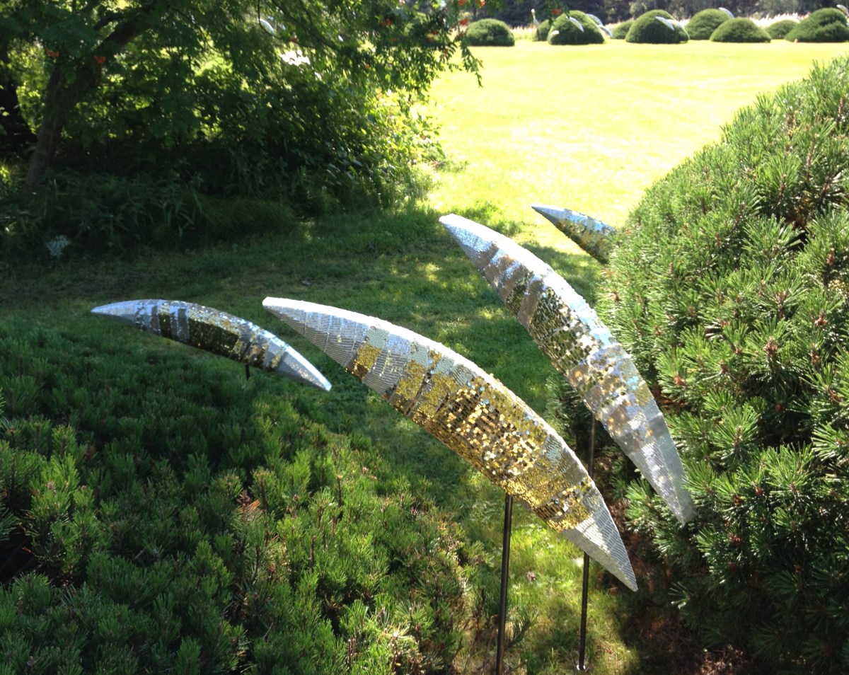 Salmon garden sculpture