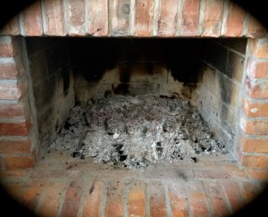 Ash in fireplace