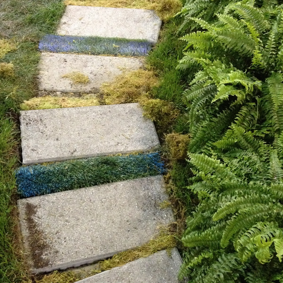 Stone path with turf