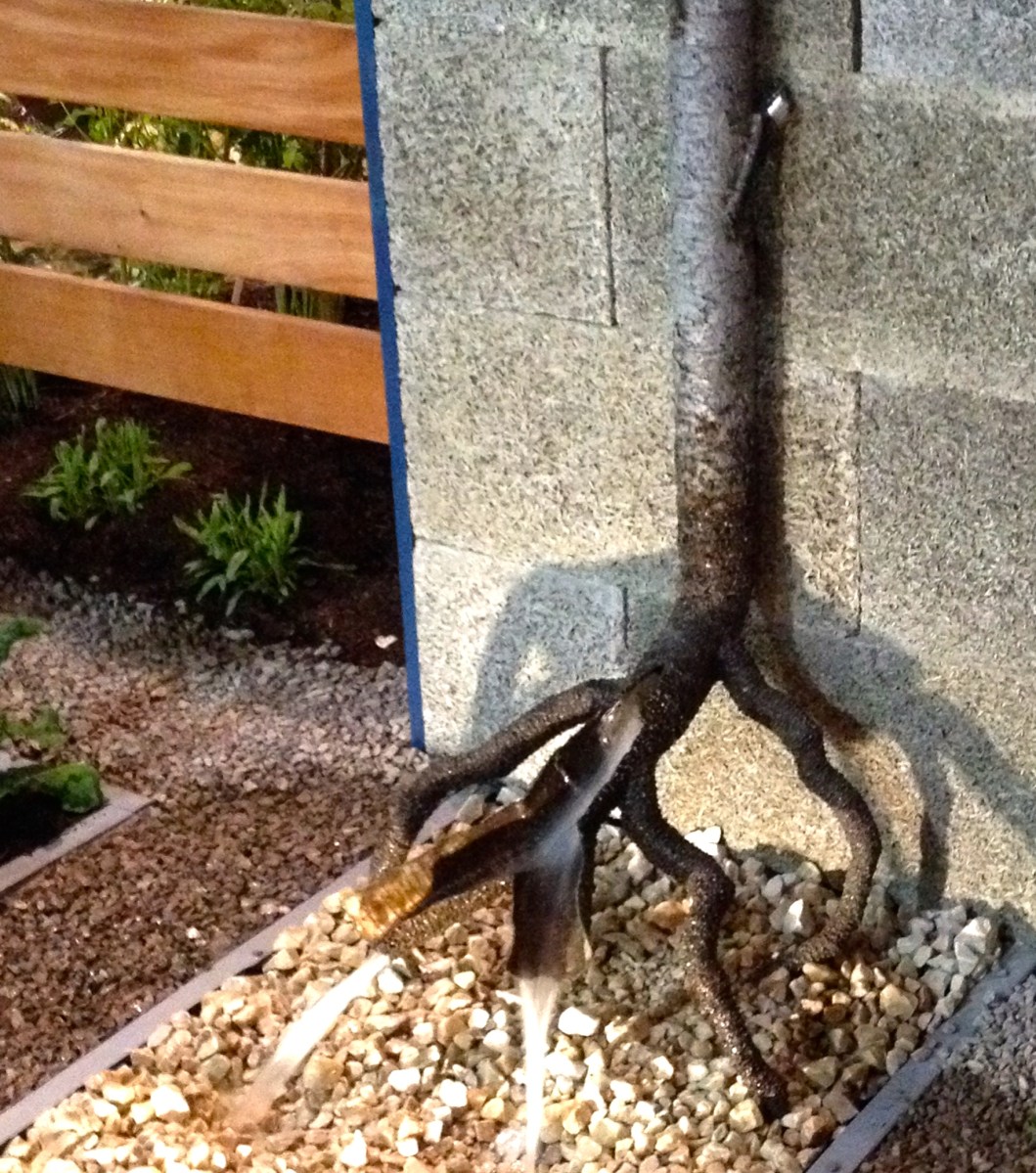 Downspout sculpture