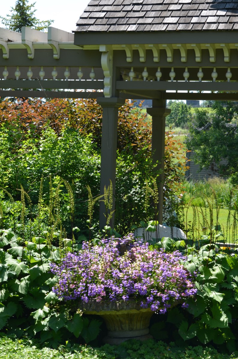 Gazebo with large planter