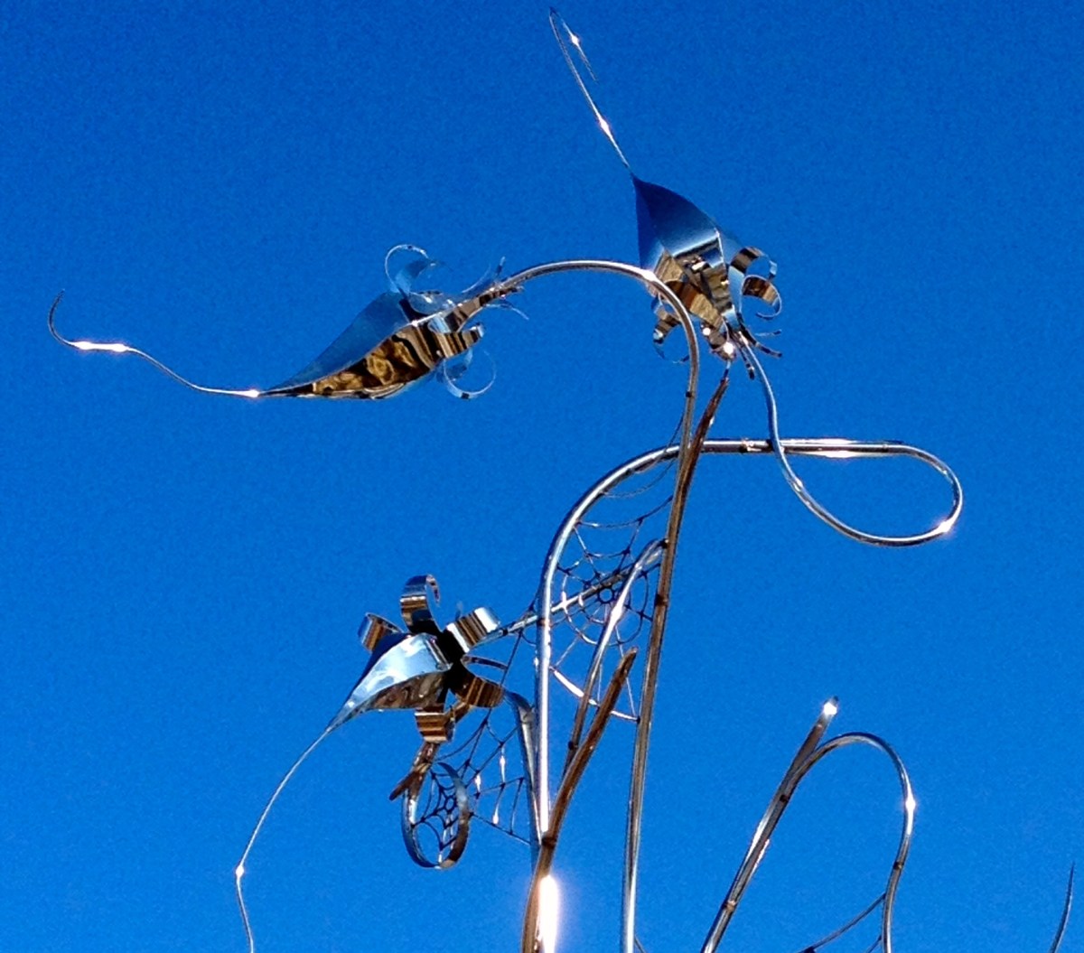 Stainless steel garden sculpture