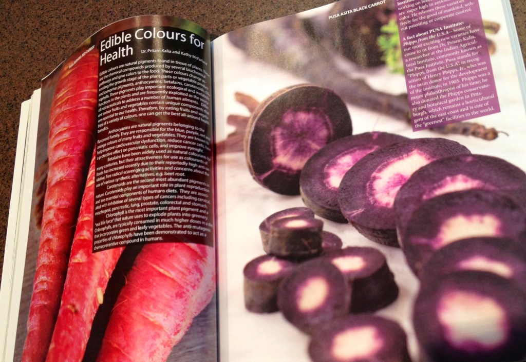Pages showing deeply coloured carrots