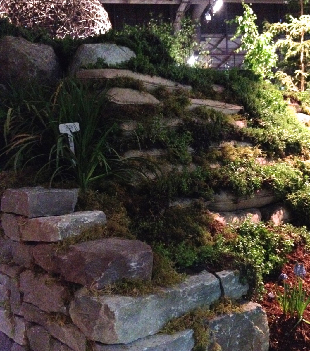 Retaining walls with plants