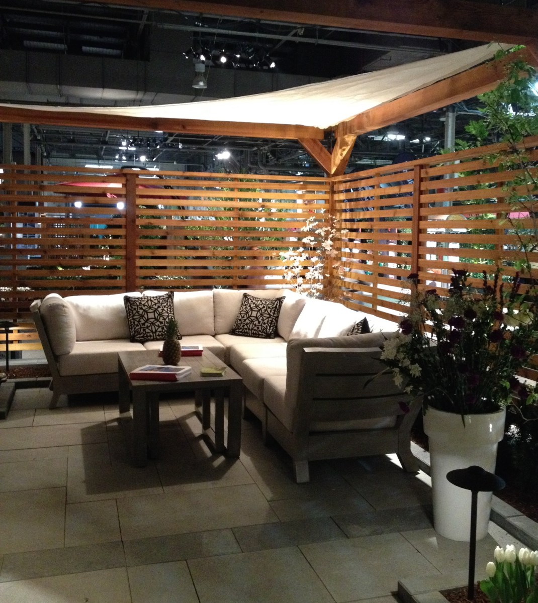 A modern outdoor seating area.