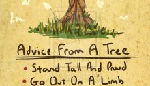 A hand drawn image of prose Advice From A Tree