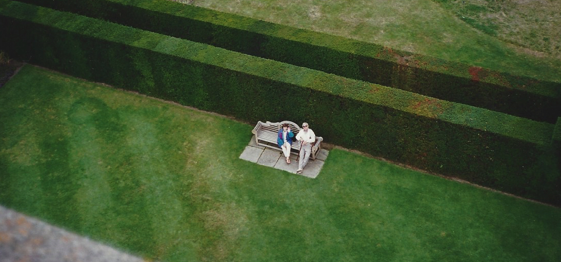 Precision clipped hedges at Sissinghurst Castle Gardens.