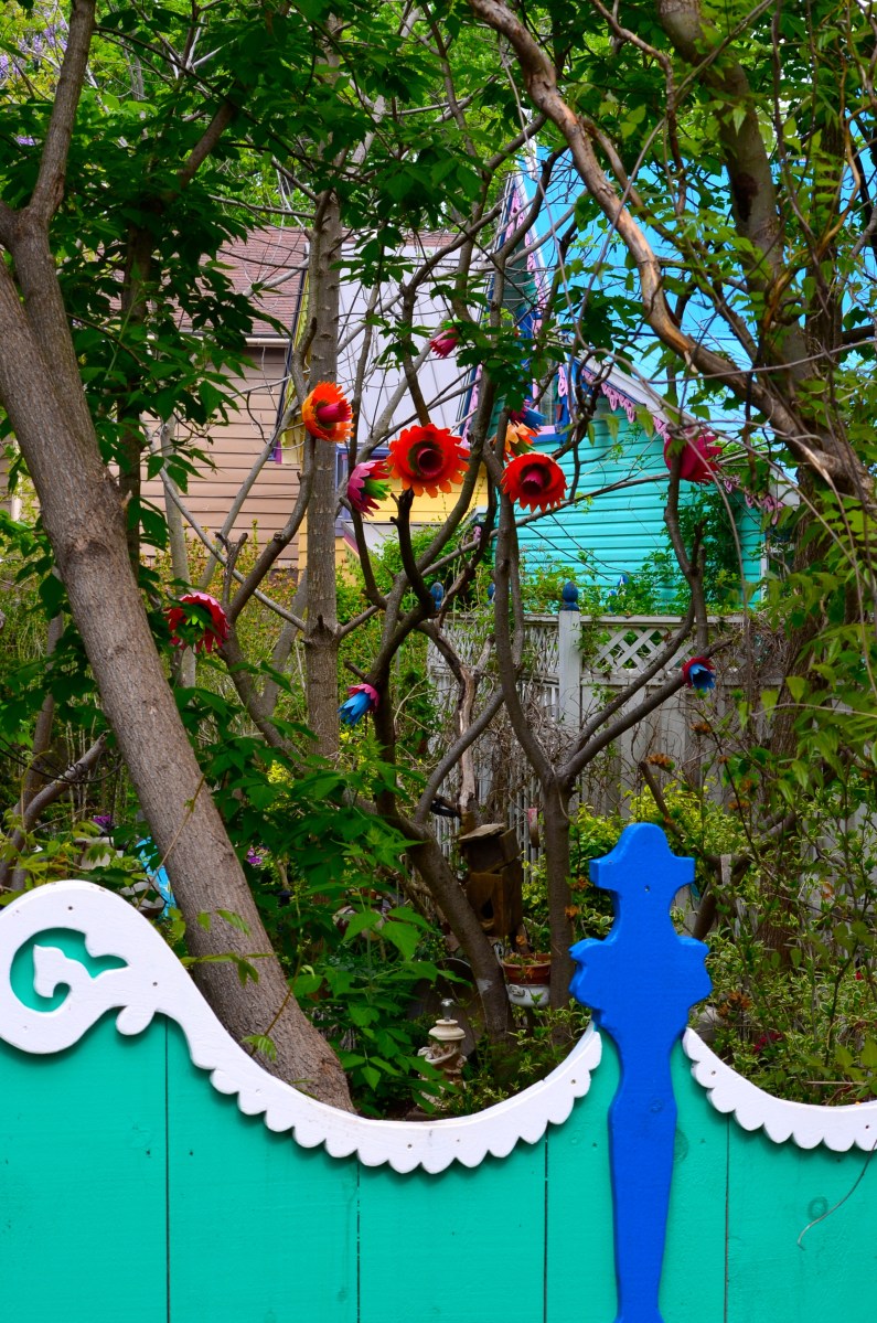 A fence in Grimsby Beach is as artistic as the garden it surrounds