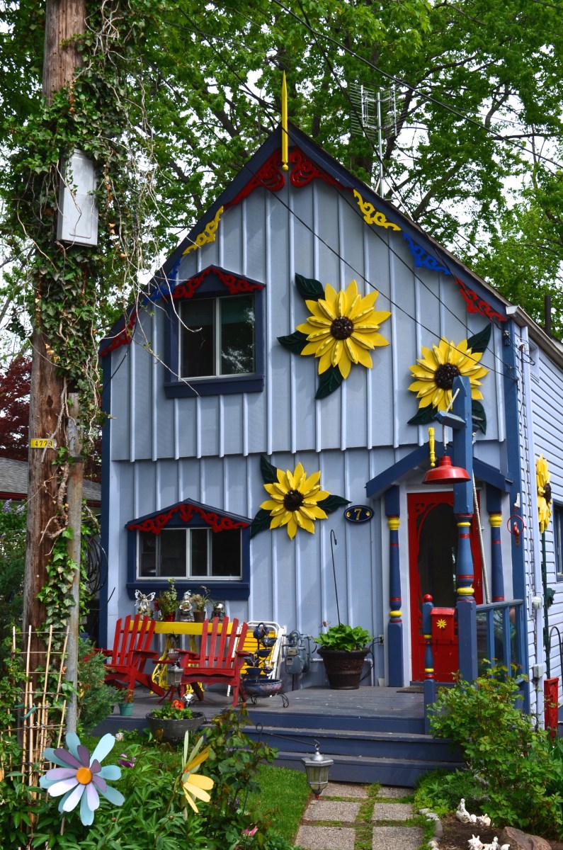 The decorated exterior of a home in Grimsby Beach