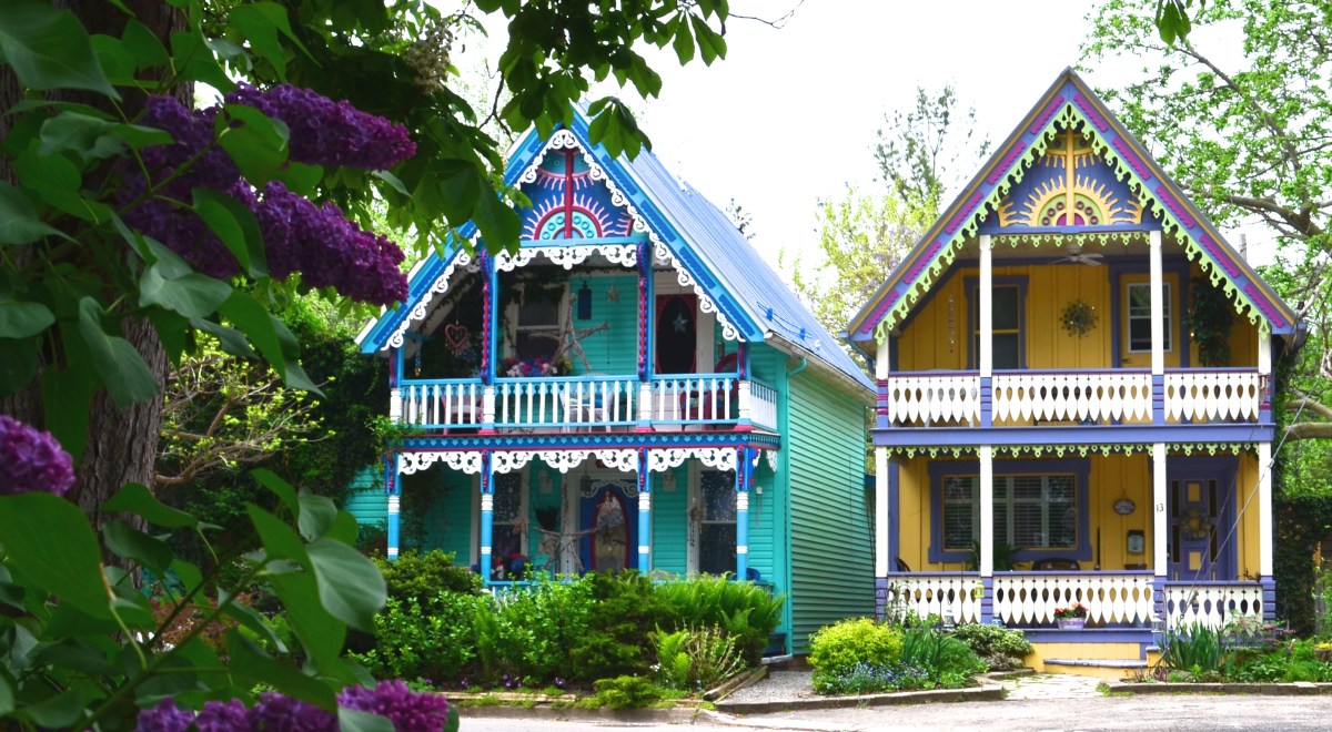 Small painted homes are a unique style of coastal living.