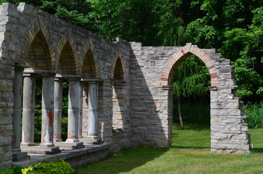 A stone gothic garden folly