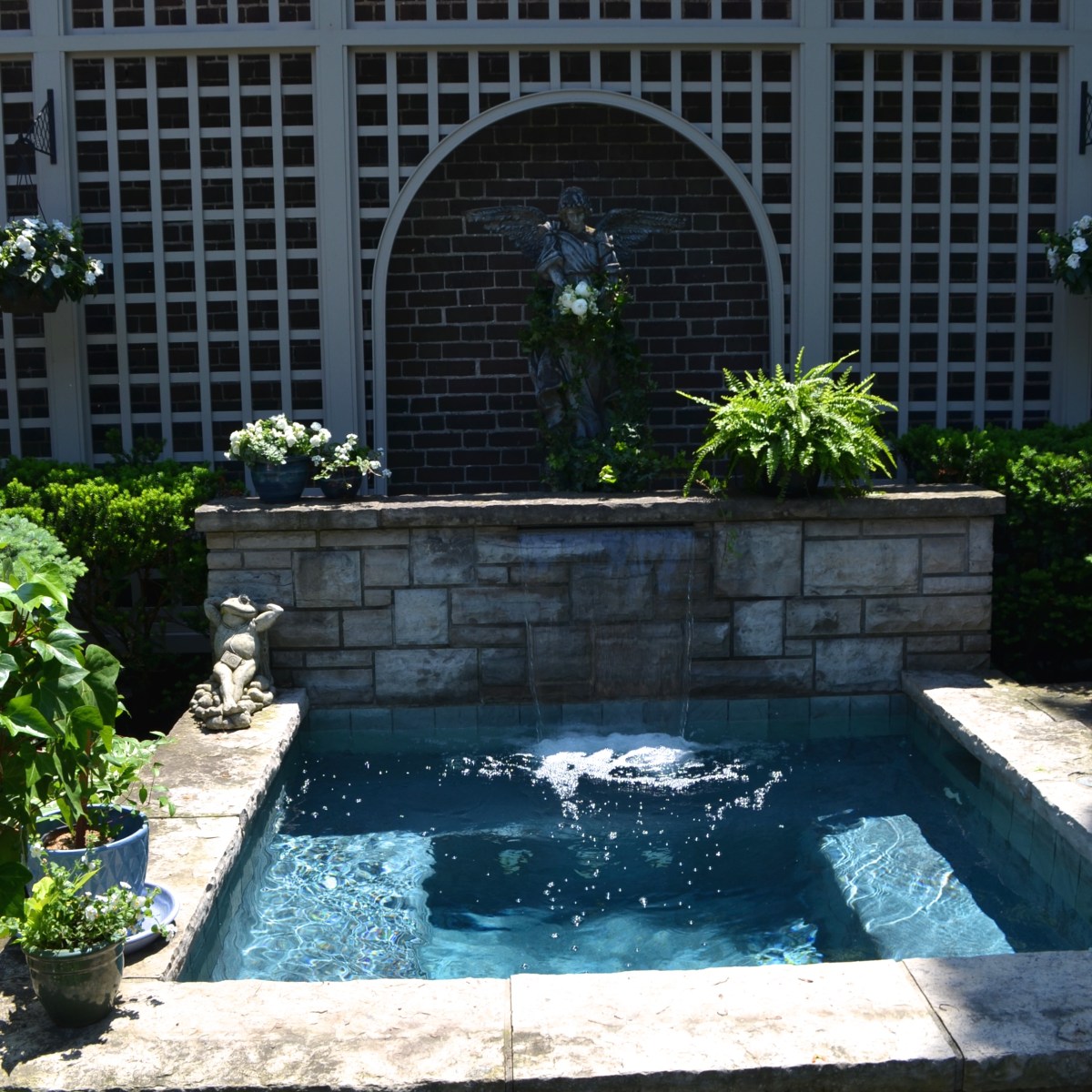 A plunge pool can work as a garden focal point.