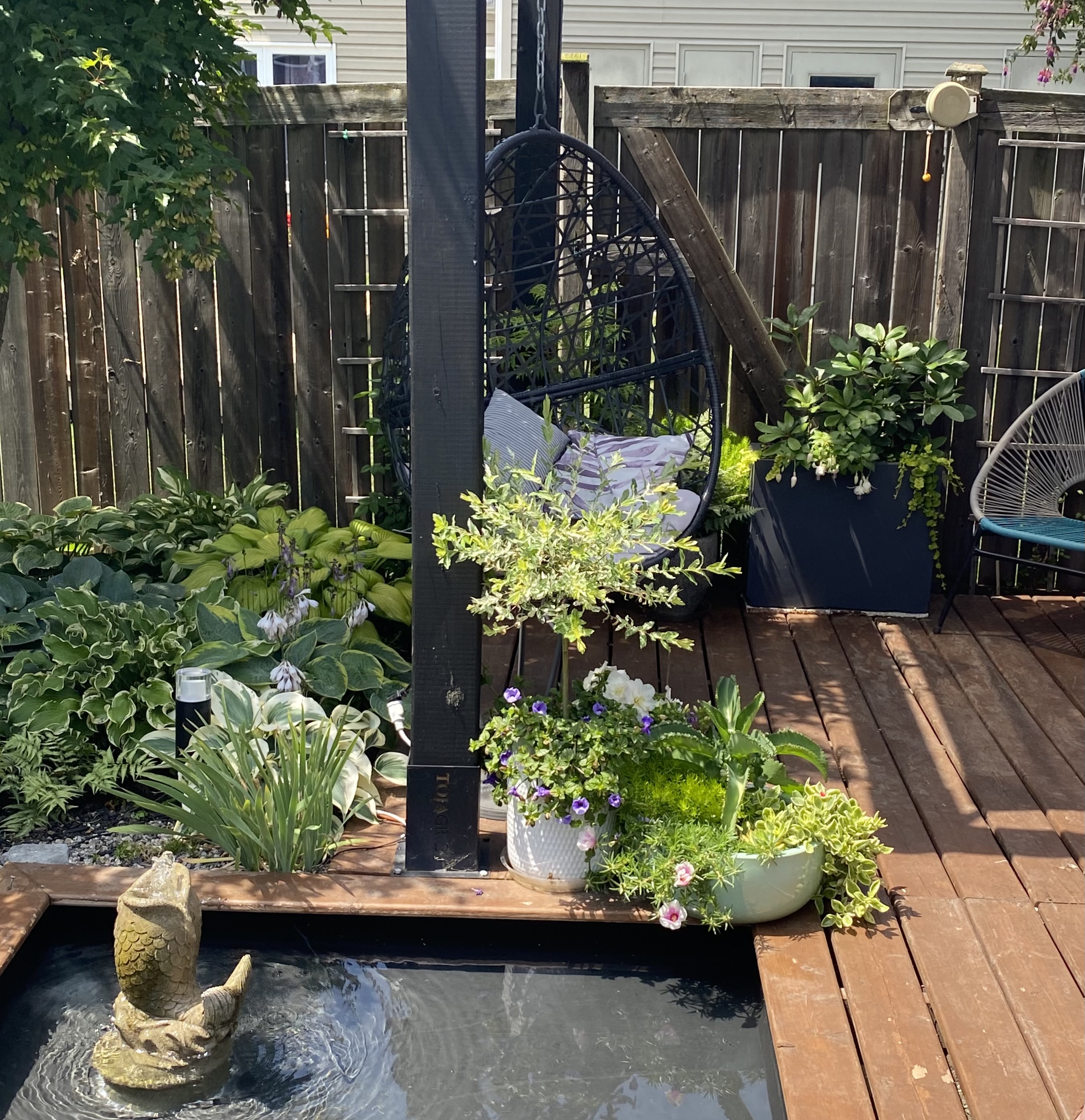 Small garden seating area