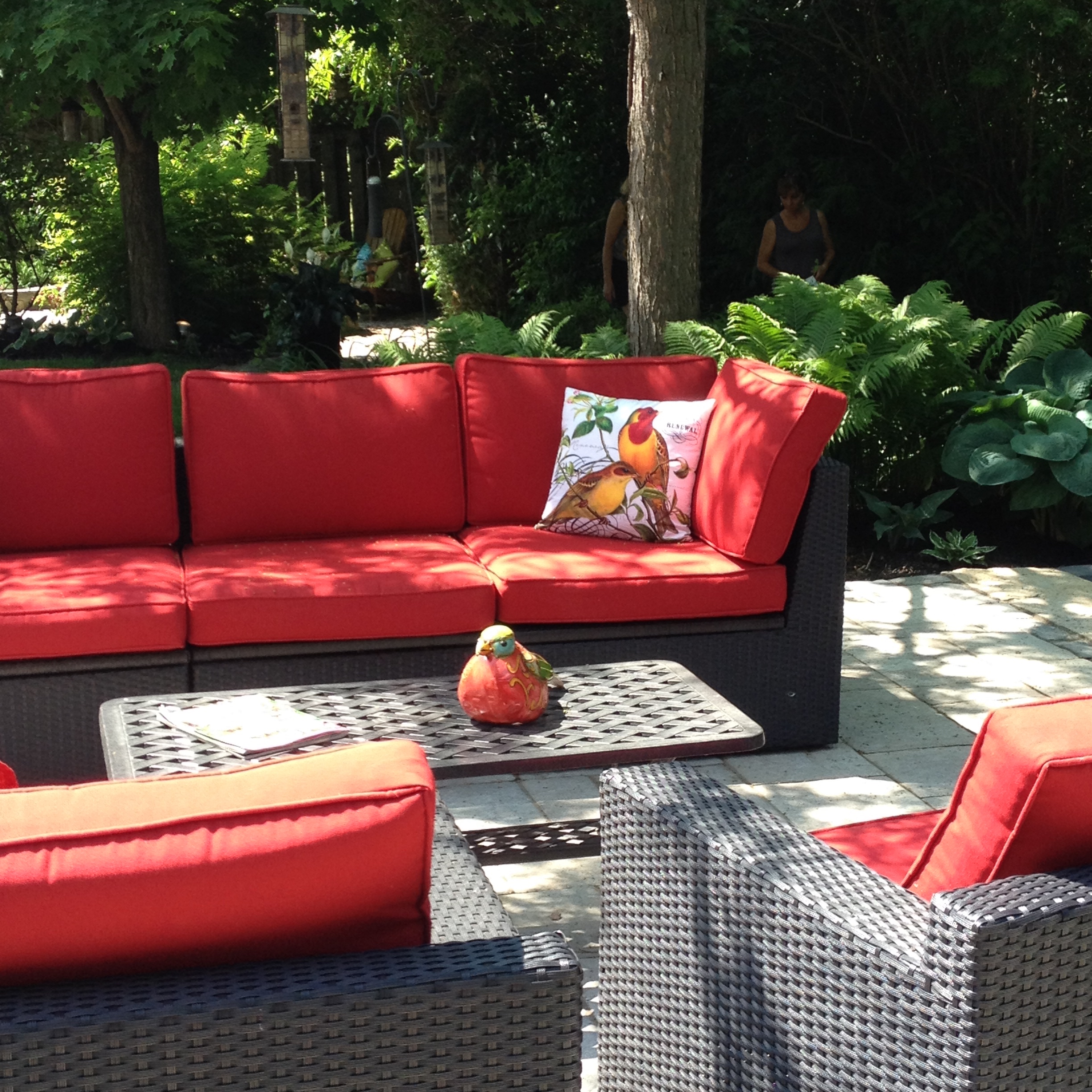 Red outdoor furnishings