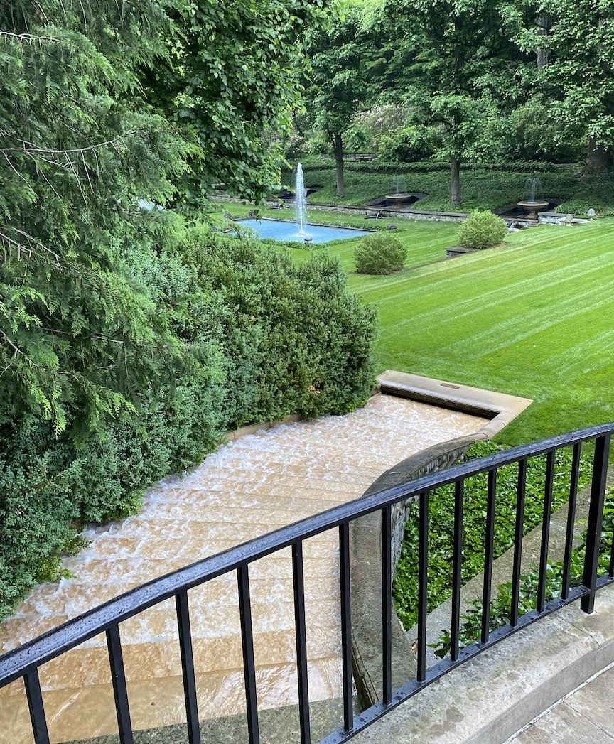 Top view of staircase waterfall