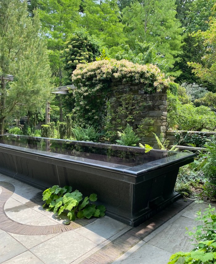 Water table at Chanticleer's Ruin garden