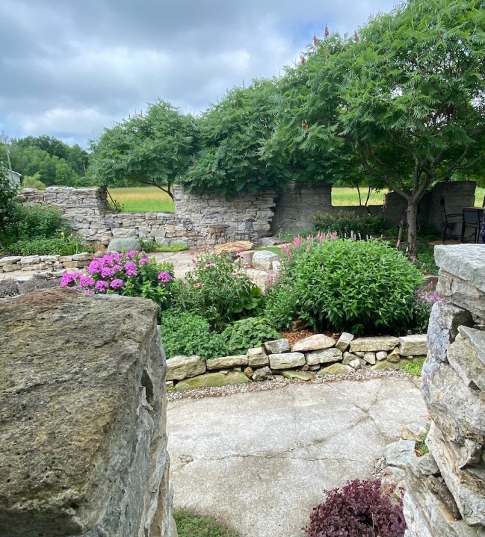 Walls surrounding a garden