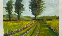 Painting of country lane