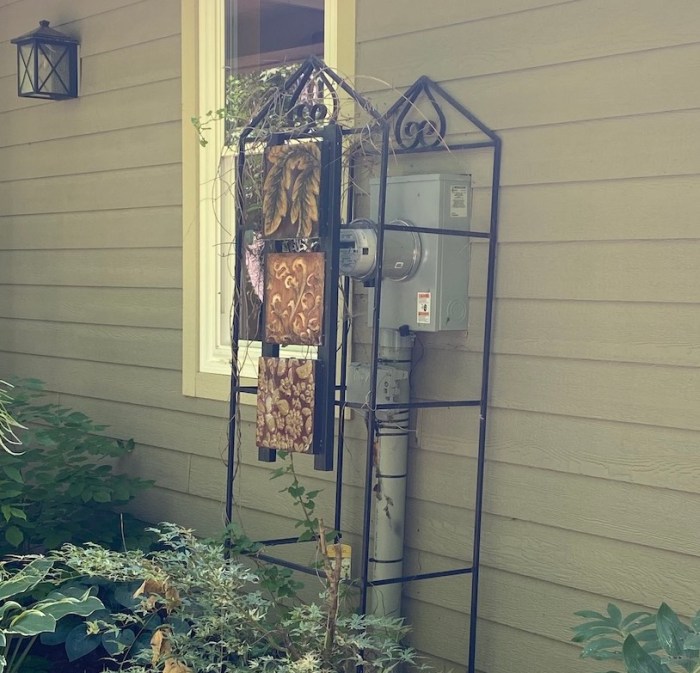 Outdoor meter in side garden